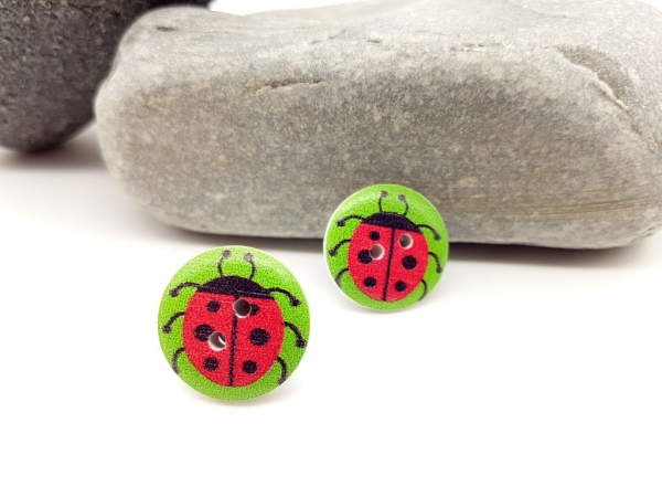 Marienkäfer Knopf Ohrstecker button